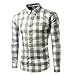 Produktbild URSING Herren Slim Fit Langarm Hemd Trachtenhemd Modern Super Qualität Blusen Kariert Doppelfarbig Casual Style Langarmshirt mit Stehkragen Oversize Karohemd Herrenhemd Sweatshirt (Weiß,M)