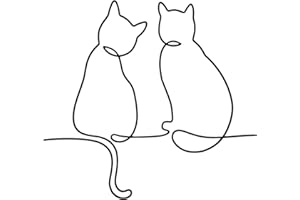 Dexlyn Minimalistische Katzendeko aus Metall Schwarze, Wandkunst für Katzenliebhaber, Geeignet für Katzenspielbereich, Kratzbaum,Katzenheim,Wohnzimmer & Büro (Begleitung 36×40cm)