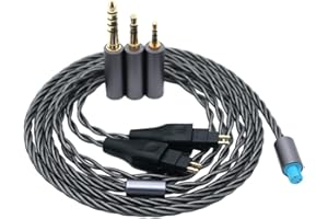 Janjunsi Kabel Zastępczy Ulepszony Przewód Audio Kompatybilny z Sennheiser HD580/HD650/HD660/HD600S/HD414/HD25 Słuchawki - 3 w 1 z Wtyczką 2.5mm/3.5mm/4.4mm