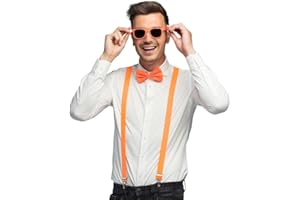 Boland - Ensemble de costume 3 pièces, accessoires avec bretelles, lunettes et nœud papillon, pour festival, JGA, carnaval et fête à thème