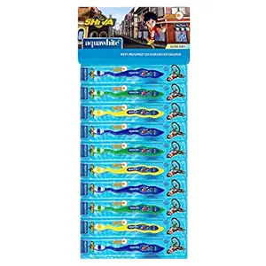 aquawhite SHIVA??Zig Zag Kids Toothbrush 10Pcs, For Age 3-14 Years, (color may vary)