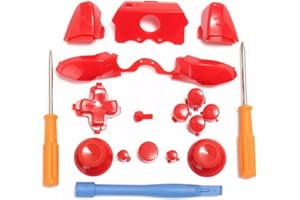 C-FUNN Pare-Chocs Déclencheurs Boutons De Remplacement Full Set D-Pad LB Rb Lt RT Boutons T8H T6 Outils pour Xbox One Elite Jeu Controller - Rouge
