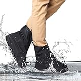 Reutilizable impermeable zapatos cubre antideslizante suelas con cremallera botas de nieve lluvia al aire libre equipo de protección para mujeres y hombres, XL