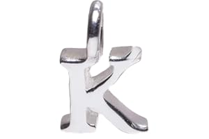MARKYLIS Sterling Silver Italian 925 Small Cute Alphabet Initial Letter Pendant Jewellery Charm - A - Z - 8mm - Choose your letter for Women and Children A B C D E F G H I J K L M N O P Q R S T U V W X Y Z