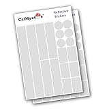 CalMyotis® Leuchtaufkleber, Reflektoren Set, 18 Stück für Kinderwagen Fahrrad Helm und mehr 2 Set (White)