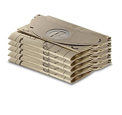 Kärcher 6.904-143 Sachet filtre papier (paquet de 5) pour aspirateurs eau et poussières A 2120 / A 3001 / A 2501 / A 2601 / WD 2500