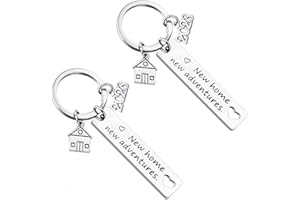 MIZT 2023 Paar Haus Anhänger schlüsselanhänger, 2 Stück Neues Zuhause Neue Abenteuer Schlüsselanhänger Einweihungsgeschenk Neuer Hausbesitzer Zuhause Schlüsselanhänger Personalisiertes Geschenke