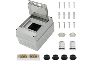 ANESTY Verteilerkasten Aufputz, Sicherungskasten Kleinverteiler Rn 5 (N+PE) AP 5 Module Aufputzverteiler, Aufputz Feuchtraum Verteiler IP65 Wasserdicht mit Montagewerkzeug für Garten oder Außenbereichen