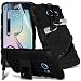 Produktbild ONX3® ( schwarz ) Samsung Galaxy S6 Edge Hülle Abdeckung Cover Case schutzhülle Tasche Custom Made harte Survivor Hard robuste Stoßfest Heavy Duty Case w/ Zurück Stand, TPU Anti Schock Display-Schutzfolien, Poliertuch, Aluminium In Ear Ohrhörer Stereo Freisprecheinrichtung Ohrhörer & Mini Retractable Stylus Pen