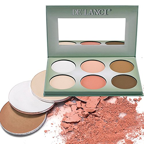 DE’LANCI Makeup Contour Kit Highlight und Bronzing Powder-Palette mit Spiegel - 6