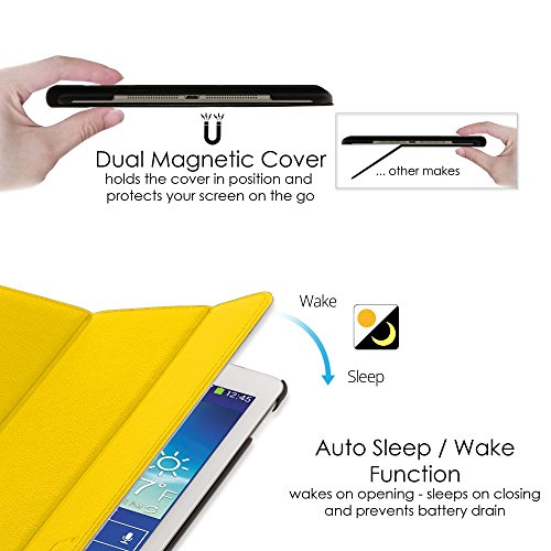 Forefront Cases® Neue Leder Hülle / Tasche / Case / Cover für Samsung Galaxy Tab 3 Lite 7.0 T110 – Rundum-Geräteschutz und intelligente Auto-Sleep-Wake-Funktion mit 3-JAHRES-GARANTIE VON FOREFRONT CASES - 5