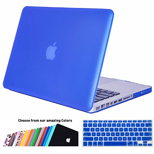 MacBook Pro 13 Hülle Schale,iNeseon Ultra Slim Plastik Hartschale Tasche Cover Shell, US Dunkelblau und EU Transparent Tastatur Abdeckung Schutzhülle für Apple MacBook Pro 13.3 Zoll mit CD-ROM Drive Modell:A1278 (Dunkelblau)