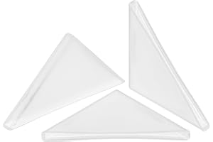 sourcing map 20Pcs Plastic Corner Protectors 2x50mm Right Angle Shape Glass Corner Guards Cushion for Corner Protection of Glass, Mirror, Tile, White