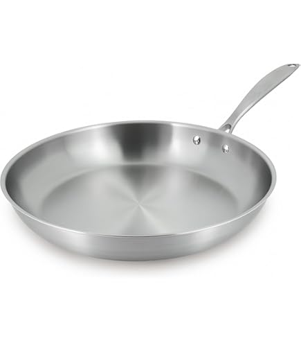 Morleos roestvrijstalen pan 28 cm, ongecoat | 5-laags - 3 mm - 1,35 kg | 18/10 roestvrijstalen braadpan voor inductie | Vaatwasmachinebestendig & ovenbestendig tot 400°C | hoogwaardige gastrokwaliteit