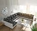 Produktbild DELIFE Couch Clovis modular - Ecksofa, Sofa, Wohnlandschaft & Modulsofa (Schwarz/Weiss, Sofa XXL Rechts)