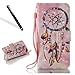Price comparison product image PU Leather Wallet Case for iPhone 6S Plus,Flip Case Cover for iPhone 6 Plus,Leeook Newest Popolar Elegant 3D Creative Pink Beads Dreamcatcher Pattern Design Protective Case With Hand Wrist Strap Magnetic Clasp Closure Foldable Stand Function Pocket Card Slots ID Holder Folio Book Style Bumper for iPhone 6S Plus/6 Plus 5.5" + 1 x Free Black Stylus