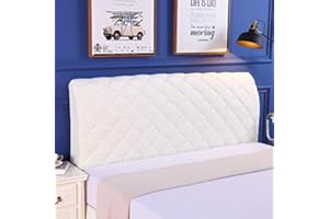 UYEOCO Copritestiera Letto Matrimoniale/Singolo Copri-Testiera del Letto in Protettore Moderno Elasticizzato Copertura Antipolvere Elastico Fodera per Testiera Decorazione (Color : White, Size : 180cm)