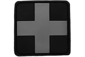topt mili ecusson Croix Rouge Noir Gris Infirmiere Infirmier ambulancier medecin Medical Secours PVC Vinyl 3D 5x5cm patche Badge