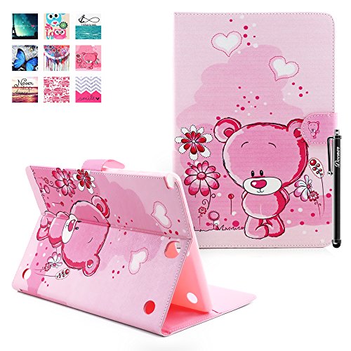 Galaxy Tab A 9.7 SM-T550 Hülle, Deenor Cute Colorful Design Flip Tasche PU Leder Abdeckung Stand Schutzhülle für Samsung Galaxy Tab A 9.7 SM-T550. (Bear)