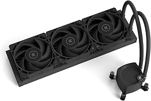 EKWB EK Nucleus AIO All-in-One Liquid CPU Cooler with EK FPT Fans, Water Cooling Computer Parts, 120mm Fan, Compatible with Latest Intel & AMD CPUs (360mm, Dark - CR360)