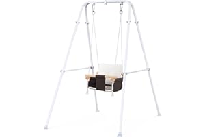 G TALECO GEAR Babyschaukel mit Gestell,Baby Schaukel,Kinderschaukel aus Baumwollleinen, Babyschaukel Outdoor mit Kissen,Baby Swing