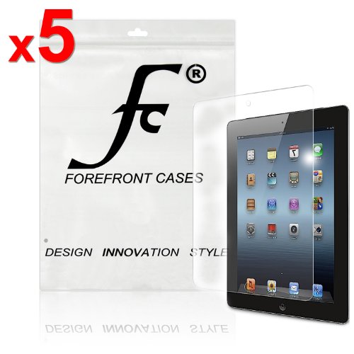 Forefront Cases® 5 x Displayschutzfolie für Apple iPad 3 3rd Gen & Apple iPad 4 4th Gen Retina Display (WiFi and WiFi + 4G) 16GB 32GB 64GB