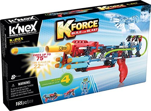 K'nex K Force K-20X Blaster Gun - Children, Boys, Boy, Child, Kids Number One Build &amp; Shoot Christmas Stocking Filler Xmas Birthday Christmas Easter Reward or Treat Gift Present Idea Construction Toys Age 8+