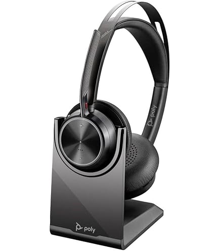 Polyワイヤレスヘッドセット Voyager Focus 2 UC Poly Voyager Focus 2 UC Wireless Headset & Charge Stand