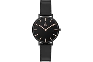 SHENGKE SK Ultra Thin Minialist Women Watches Simple Two Hands Ladies Dress Watch Leather Strap