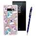 Produktbild Yokata Samsung Galaxy Note 8 Hülle Transparent Glitzer Weiche Silikon Handyhülle Schutzhülle TPU Handy Tasche Schale Etui Weich Silicone Bumper Ultra Dünn Slim Schlank Durchsichtig Handytasche Glitter Bling Motiv Muster Premium Kratzfest Clear Backcover Schutz für Samsung Galaxy Note 8 Case Cover + 1 x Kapazitive Feder - Unicorn