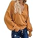 Produktbild Oliviavan Damen Elegant Hemd Tops Holzohr gefaltetes T-Shirt aus Baumwolle und Leinen Sexy Oversize Oberteile T Shirt Pullover Shirts Tunika Bekleidung Party