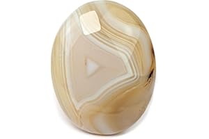 EUSICE - Ágata en Banda Piedra Natural de Madagascar, Piedra de Palma Calmante y Antiestrés, 100% Artesanal y Hecho a Mano, Cristal Ético para Litoterapia, Bienestar, Meditación y Yoga