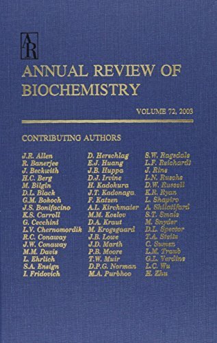 Annual Review of Biochemistry: 2003 (2003-07-03)
