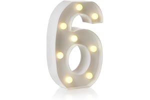 anso LED Alphabet Letter & Number Light Sign Decorations Lamp for Home Birthday Party Event Night Lights 22cm (6)