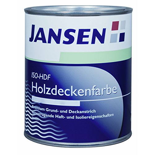Jansen ISO-HDF Holzdeckenfarbe matt weiß 750ml Grund und Deckanstrich