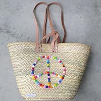 Ibizakorb 'Peace' / Korbtasche / Doumblatt Korb Marokko