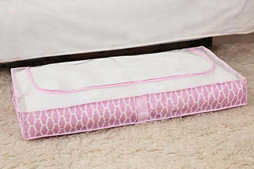 Khandro Canvas Underbed Storage Bag Clothes Blanket Organiser with Clear Window