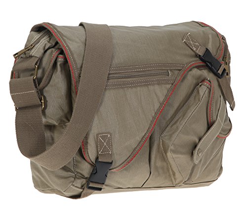 ELEPHANT Kuriertasche SAHARA Canvas Tasche Laptopfach 39×28 cm Schultertasche - 8