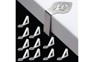 Azlanway Nappe Clips Anti-Glissant – Lot de 10 en Acier Inoxydable, Antirouille et Coupe-Vent, pour Tables Épaisses, Jardin, Restaurant, Fête et Pique-Nique