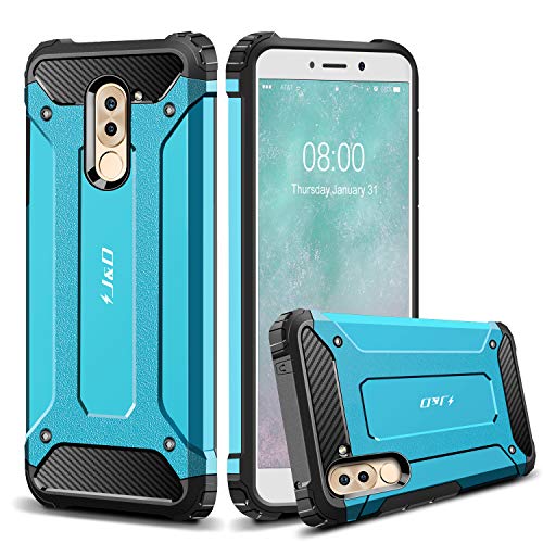 Honor 6X Funda, J&D [Armadura Delgada] [Doble Capa] [Protección Pesada] Híbrida Resistente Funda Protectora y Robusta para Huawei Honor 6X - Azul