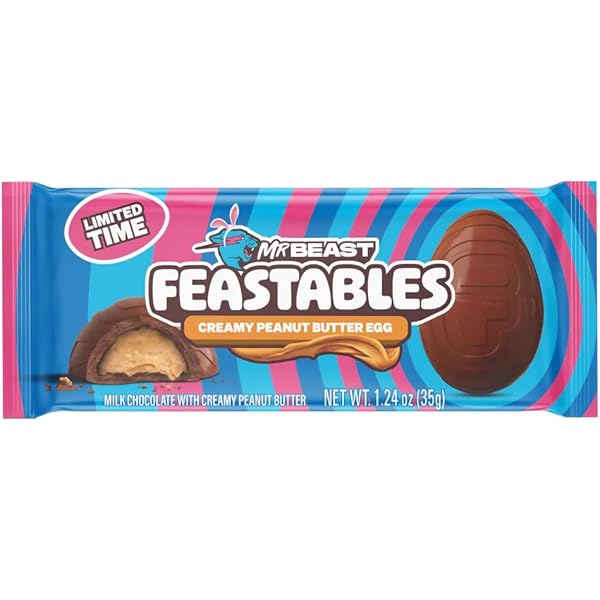 Feastables MrBeast Karl Sour Candy - Blue Raspberry 1.76oz Pack Of 8