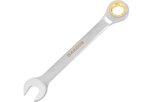 DAKCOS Fixed Head Ratchet Spanner 19mm Ratcheting Combination Wrench Chrome Vanadium Steel