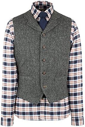 Charcoal Tweed Waistcoat - G16254TB Tailored Grey