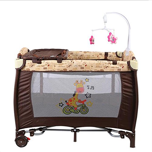 Preisvergleich Produktbild ZWW Kinderbett mit Multifunktions-Klappbett , Brown