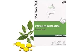 PRANARÔM - Aromaforce - Capsules Inhalation - Aux Huiles Essentielles - Pour des Voies Respiratoires libres - 100% Bio - 15 Mono-Doses