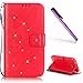 Produktbild EMAXELERS Samsung Galaxy S6 Rotes Herz PU Leder Tasche Schutzhülle Magnetverschluss Flip Case Wallet Handytasche Flip Cover mit 9 Steckplätze für Samsung Galaxy S6,Dog&Tomorrow will Be A Better Day
