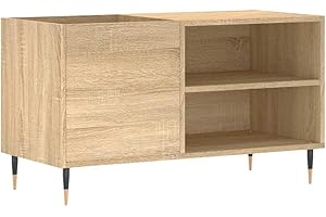 vidaXL Armadio a dischi, supporto giradisco, armadio laterale con deposito, credenza da soggiorno, moderno, rovere Sonoma legno di ingegneria