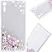 Produktbild GrandEver Sony Xperia XZ Hardcase Hülle Bumper Durchsichtige Hartschale Glitzer Dimant PC Rückschale Transparent Schutzhülle mit Bling Muster Klar Dünne Ultra Slim Rückseite Clear Case Cover Handy Tasche Premium Handyhülle Backcover - Rosa Lippen