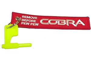 Cobra Tactical Solutions Remove Before Pew Pew Pew - Cinghia di sicurezza per pistole, nastro di sicurezza per armi, bandiera di sicurezza, rosso/giallo