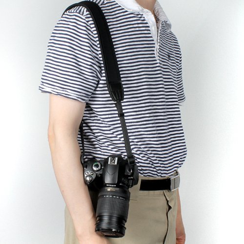 Sangle   paule DSLR  BIRUGEAR Courroie Sangle   paule Cou en N  opr  ne Nylon pour DSLR Appareil Photo Kodak Panasonic Canon Nikon Pentax Sony Samsung FujiFilm - Noir